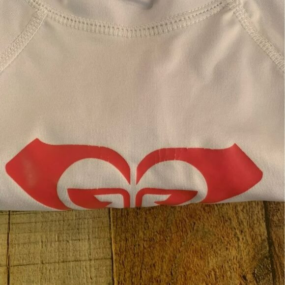 Roxy girls size xxl white and pink swim short sleeve rashguard - Picture 2 of 10